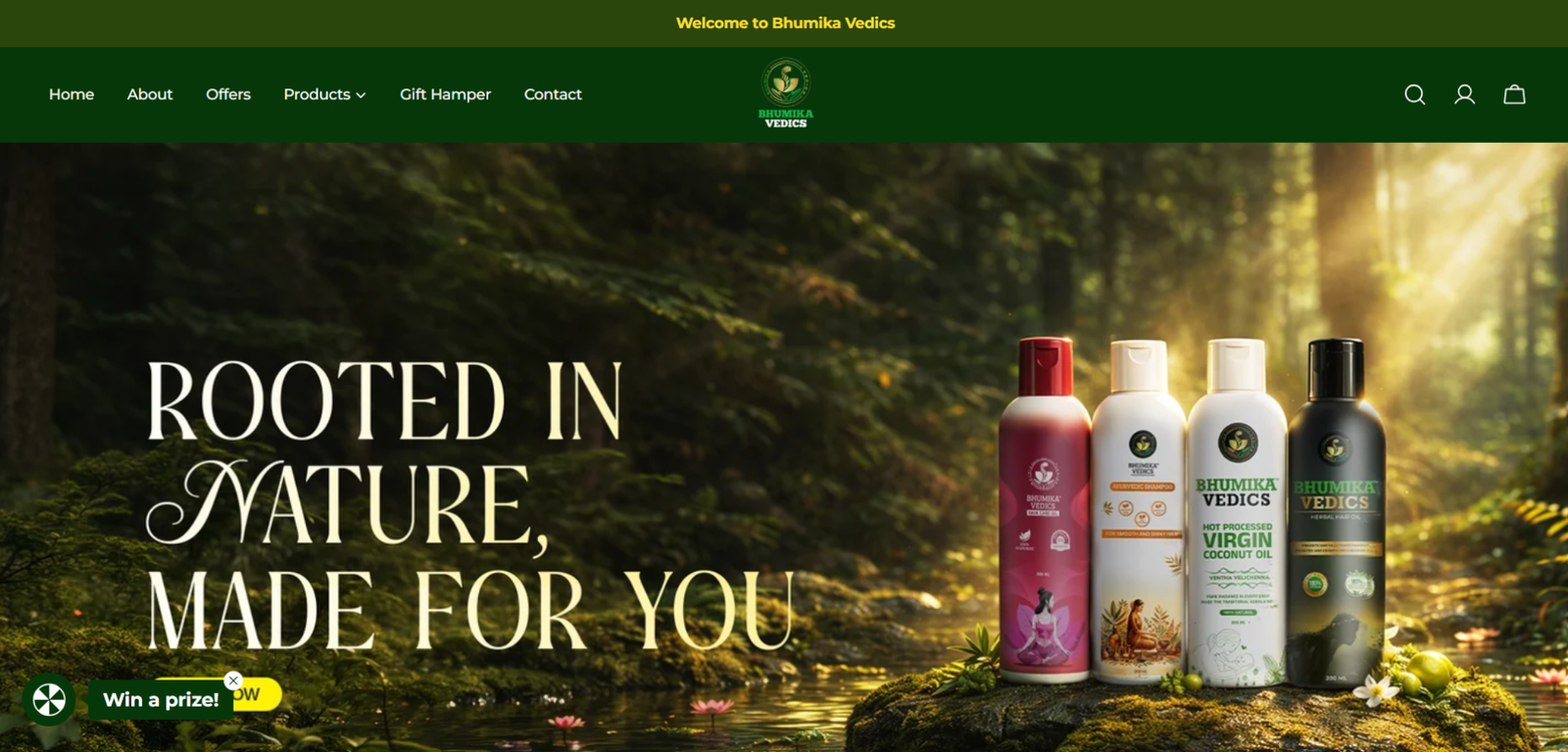Bhumika Vedics e-commerce website